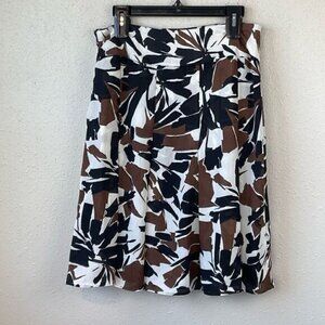 NWT JW Collection Womens Black, White and Brown Midi Skirt Size M
